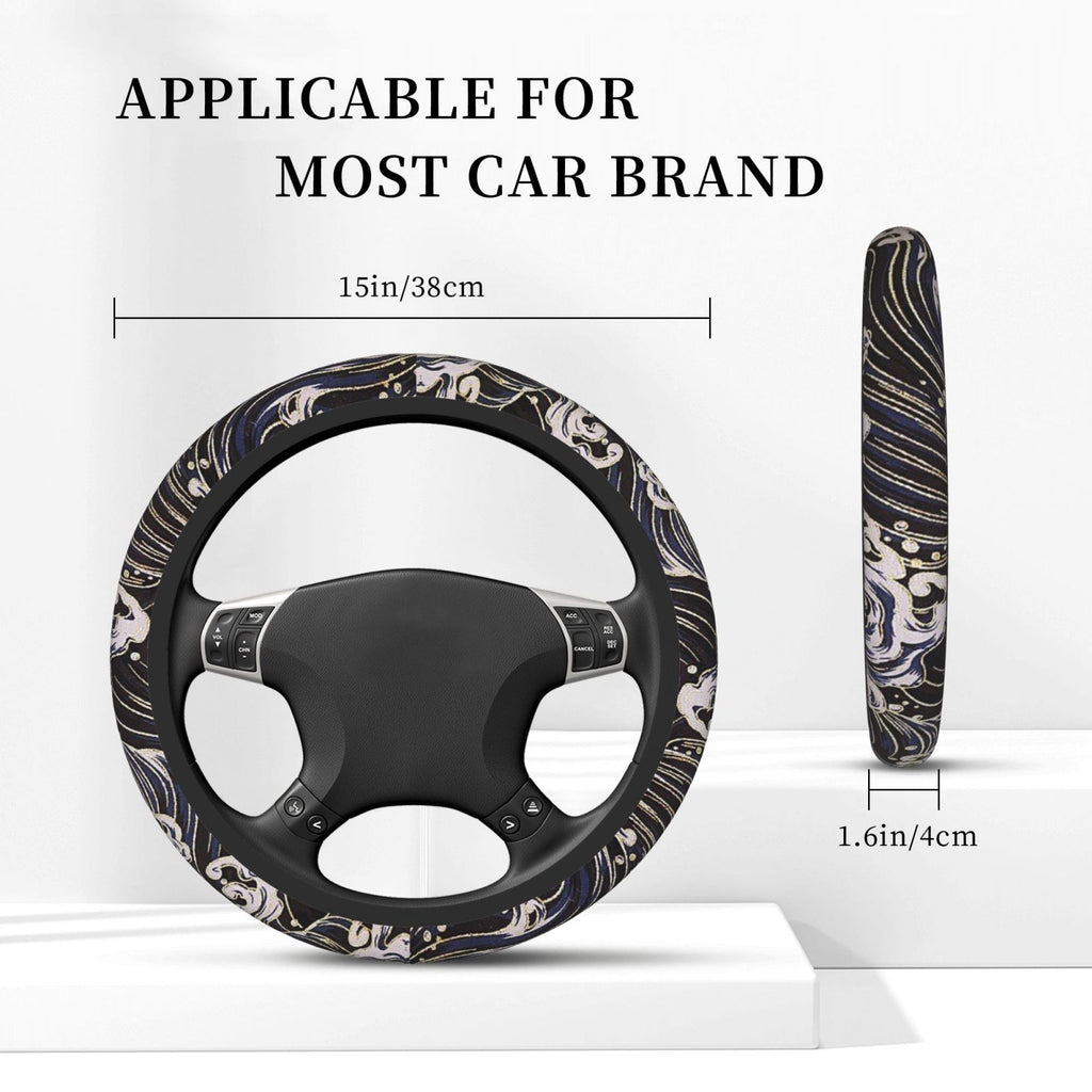 Brand New Universal Sakura Wave Soft Flexible Fabric Car Auto Steering Wheel Cover Protector 14"-15.5"