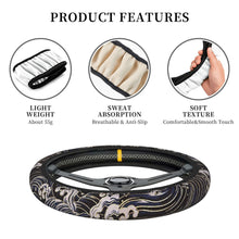 Load image into Gallery viewer, Brand New Universal Sakura Wave Soft Flexible Fabric Car Auto Steering Wheel Cover Protector 14&quot;-15.5&quot;