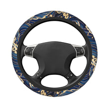 Load image into Gallery viewer, Brand New Universal Sakura Wave Blue Soft Flexible Fabric Car Auto Steering Wheel Cover Protector 14&quot;-15.5&quot;