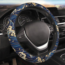 Load image into Gallery viewer, Brand New Universal Sakura Wave Blue Soft Flexible Fabric Car Auto Steering Wheel Cover Protector 14&quot;-15.5&quot;