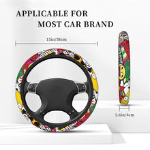Load image into Gallery viewer, Brand New Universal Stickerbomb Soft Flexible Fabric Car Auto Steering Wheel Cover Protector 14&quot;-15.5&quot;