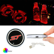 Load image into Gallery viewer, BRAND NEW UNIVERSAL V2 2PCS ST RACING Switchable Seven Colorful LED Car Cup Holder Mat Coaster Pad