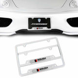 Brand New Universal 2PCS ROUSH PERFORMANCE Silver Metal License Plate Frame