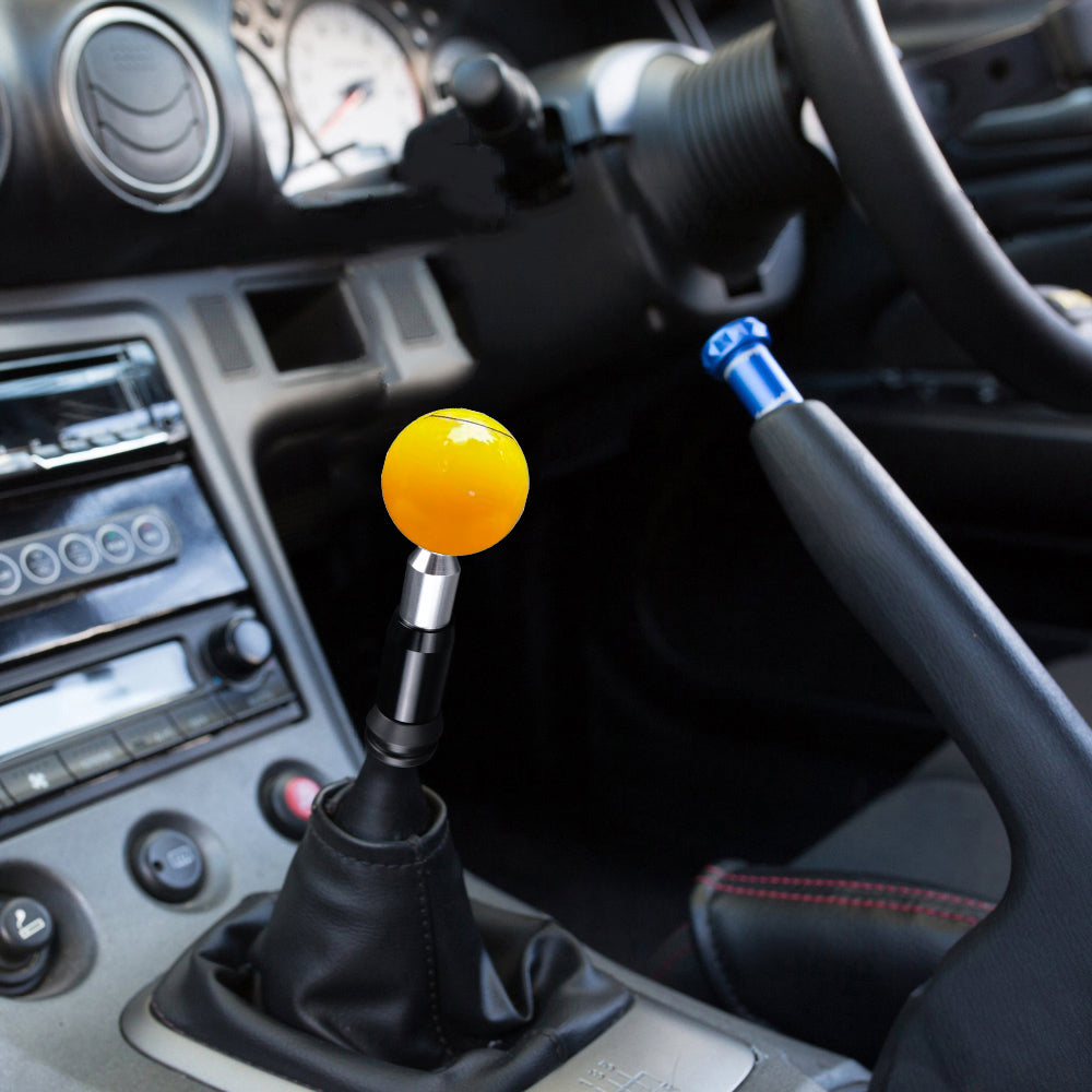 Brand New Universal JDM SMILE FACE YELLOW Round Ball Shift Knob Automatic Car Gear Shifter