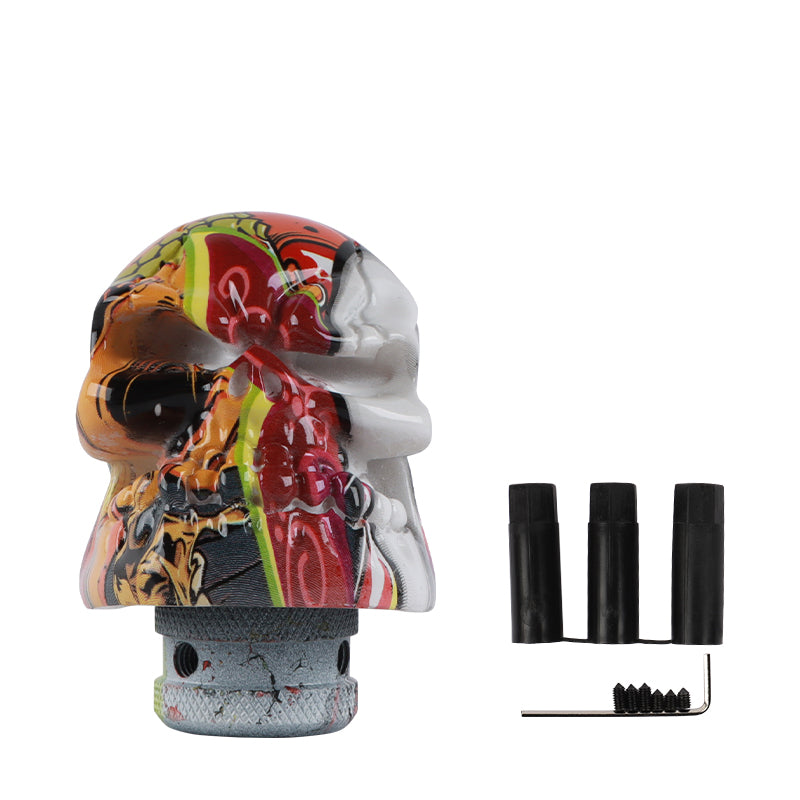 Brand New Universal V4 Skull Head Style Design Car Manual Stick Shifter Gear Shift Knob M8 M10 M12