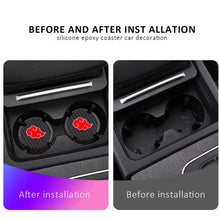 Load image into Gallery viewer, Brand New Universal 2PCS Naruto Cloud Akatsuki Real Carbon Fiber Car Cup Holder Pad Water Slot Non-Slip Mat