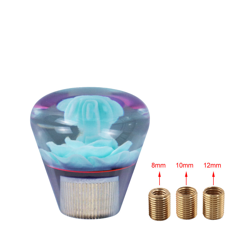 BRAND NEW JDM 50MM Universal Diamond Flower Blue Crystal Manual Gear Stick Shift Knob Shifter M8 M10 M12