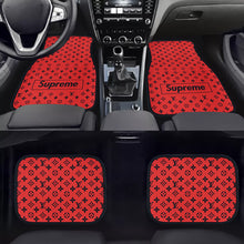 Load image into Gallery viewer, Brand New 4PCS UNIVERSAL SUPREME RED Racing Fabric Car Floor Mats Interior Carpets