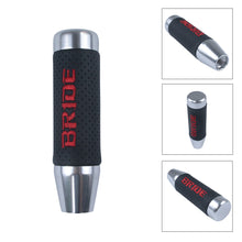 Load image into Gallery viewer, Brand New 13CM Silver Universal Bride Aluminum +Leather Gear Shift Knob Shifter Lever Head M8 M10 M12
