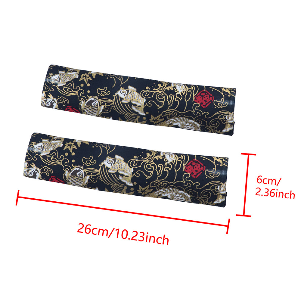 Brand New Universal 2PCS SAKURA Black Fish Fabric Soft Cotton Seat Belt Cover Shoulder Pads