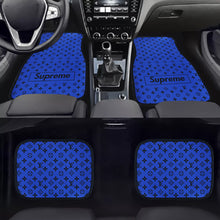 Load image into Gallery viewer, Brand New 4PCS UNIVERSAL SUPREME BLUE Racing Fabric Car Floor Mats Interior Carpets