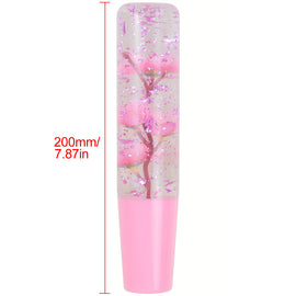 Brand New Universal 200mm Sakura Pink Glitter Rose Flowers Manual Car Gear Stick Shift Knob M8 M10 M12