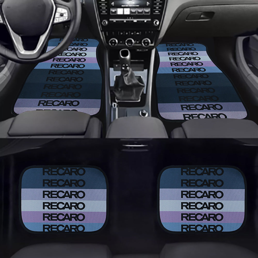Brand New Universal 4PCS V9 RECARO RAINBOW STYLE Racing Fabric Car Floor Mats Interior Carpets