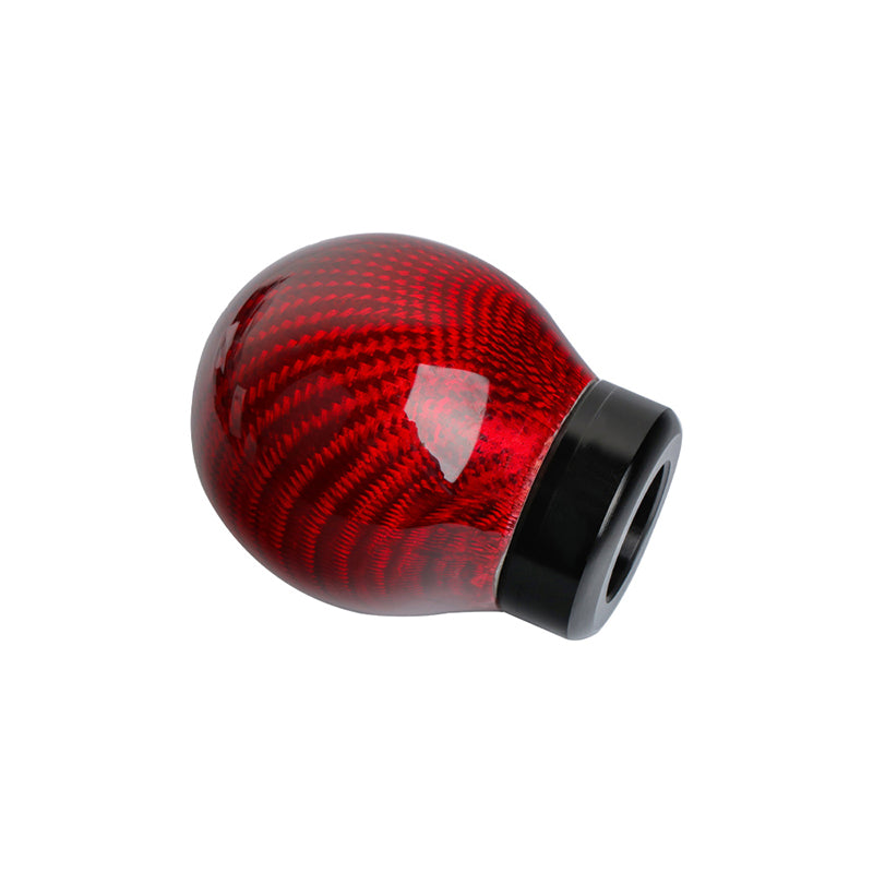Brand New Universal Real Carbon Fiber Red Round Ball Manual Car Racing Gear Shift Knob Shifter M12 M10 M8