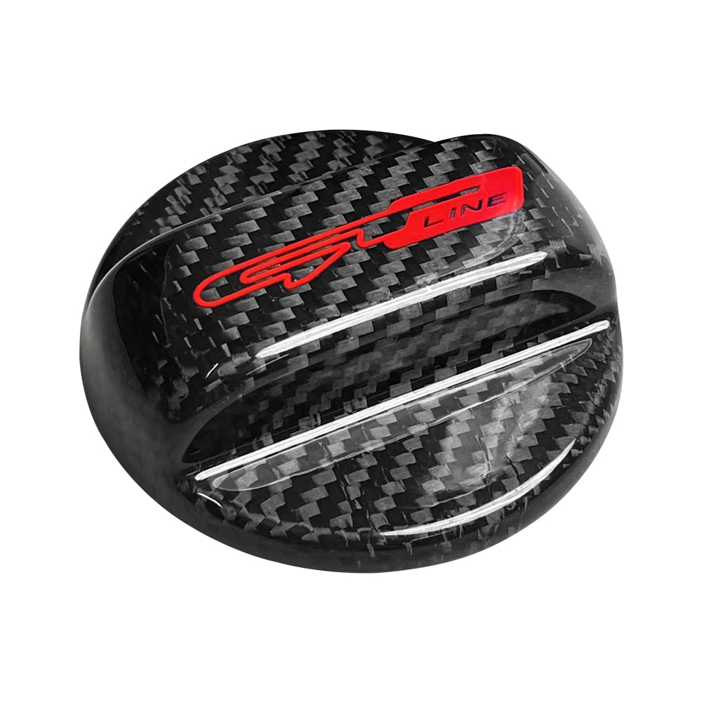 BRAND NEW UNIVERSAL GT LINE Real Carbon Fiber Gas Fuel Cap Cover For Kia