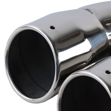 Load image into Gallery viewer, Brand New Universal Dual Silver Round Shaped Stainless Steel Car Exhaust Pipe Muffler Tip Trim Straight