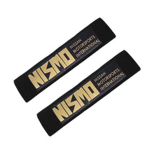 Load image into Gallery viewer, Brand New 2PCS JDM Nissan Nismo Black Racing Logo Embroidery Seat Belt Cover Shoulder Pads New