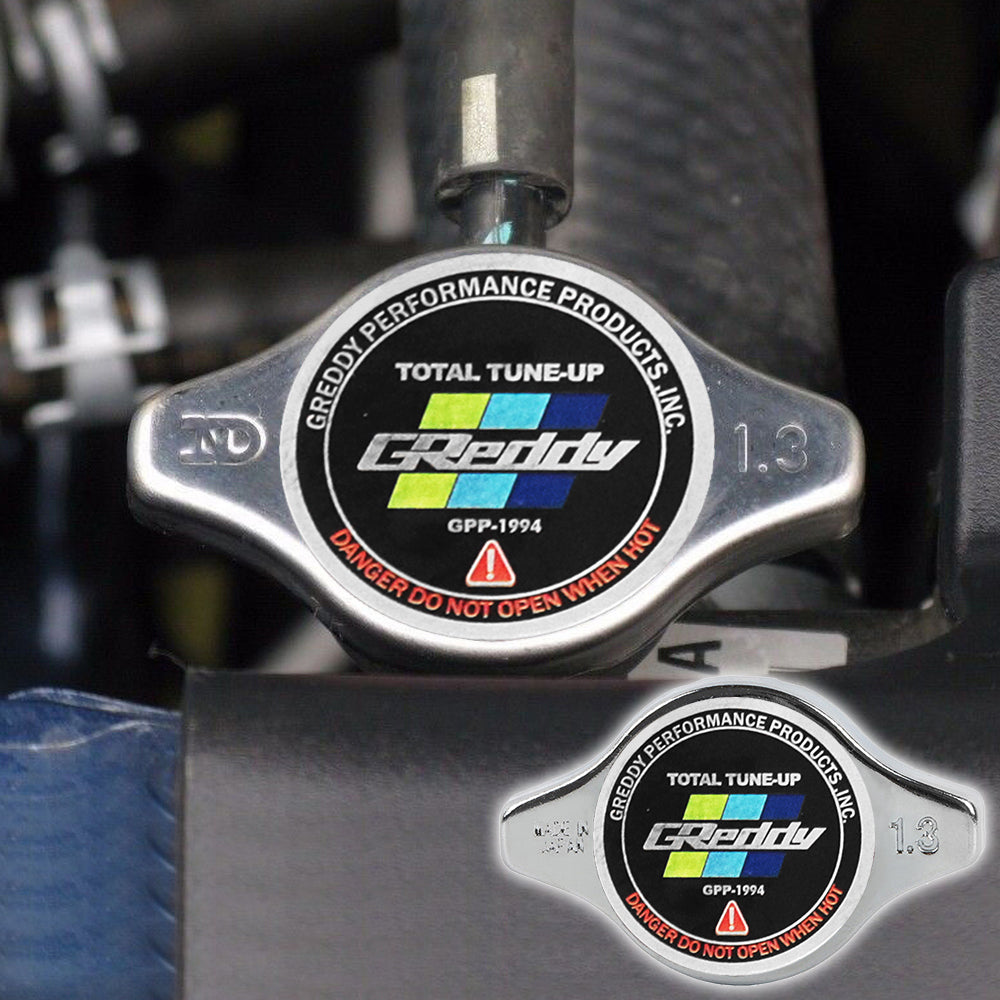 Brand New JDM 1.3bar 9mm Greddy Racing Chrome Racing Cap High Pressure Radiator Cap For Universal