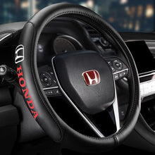 Load image into Gallery viewer, Brand New Universal Honda Black PVC Leather Steering Wheel Cover 14.5&quot;-15.5&quot; Inches