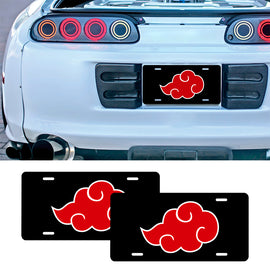 Brand New Universal 2PCS JDM ANIME NARUTO AKATSUKI CLOUD Metal Aluminum License Plate