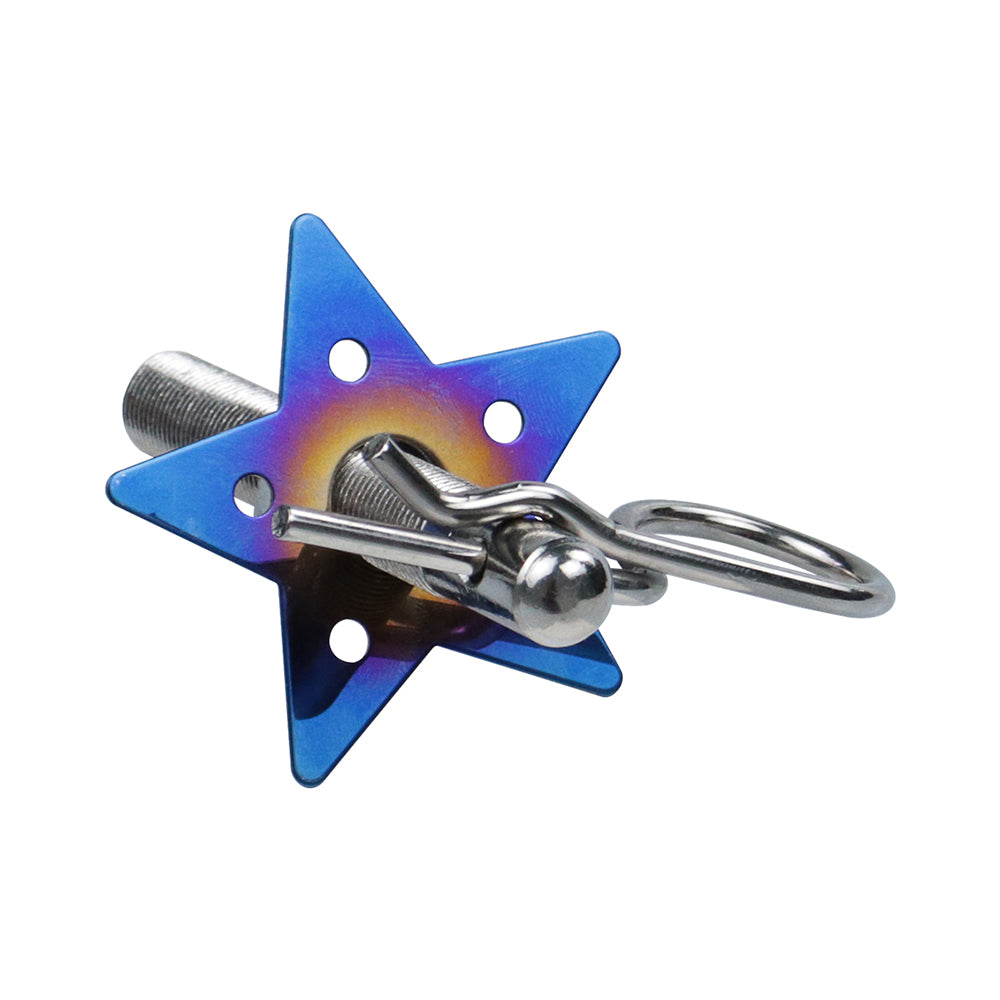 Brand New Universal Star Shaped Car Hood Pin Kit Aluminum Alloy Hood Pin Lock Latch Catch Burnt Blue