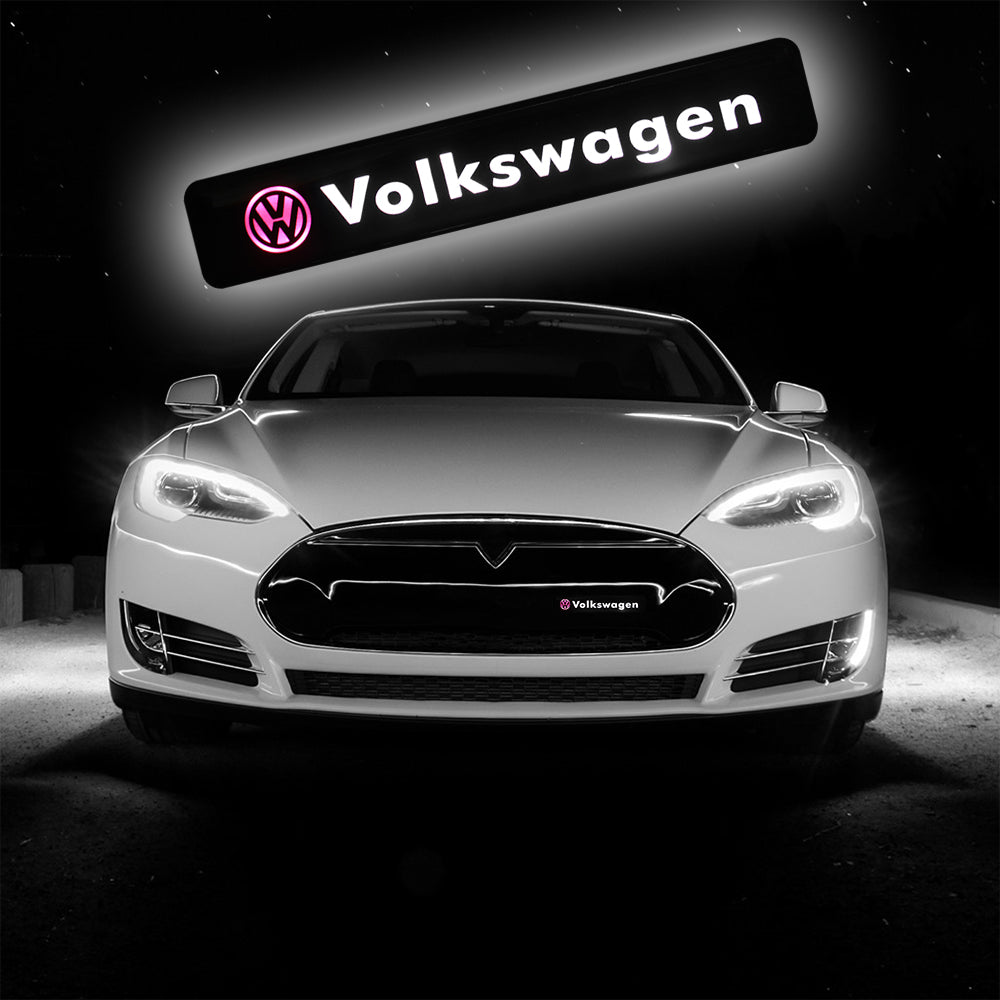 BRAND NEW 1PCS VOLKSWAGEN LED LIGHT CAR FRONT GRILLE BADGE ILLUMINATED DECAL STICKER