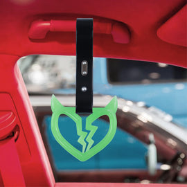 Brand New Devil Demon Broken Heart Green Glow In The Dark JDM TSURIKAWA Ring Subway Train Bus Handle Strap Charm Drift