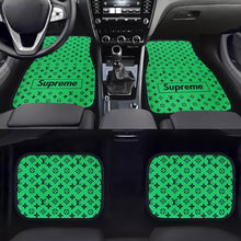Load image into Gallery viewer, Brand New 4PCS UNIVERSAL SUPREME GREEN Racing Fabric Car Floor Mats Interior Carpets