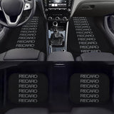 Brand New Universal 4PCS V8 RECARO STYLE BLACK Racing Fabric Car Floor Mats Interior Carpets