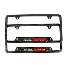 Load image into Gallery viewer, Brand New Universal 2PCS 5.0L COYOTE V8 Carbon Fiber Look Metal License Plate Frame
