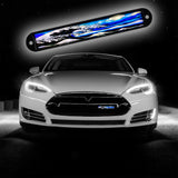 BRAND NEW 1PCS SAKURA BLUE WAVE NEW LED LIGHT CAR FRONT GRILLE BADGE ILLUMINATED DECAL STICKER