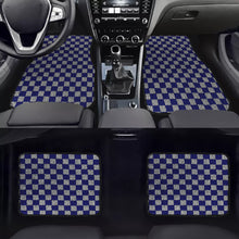 Load image into Gallery viewer, Brand New 4PCS UNIVERSAL CHECKERED GREY Racing Fabric Car Floor Mats Interior Carpets
