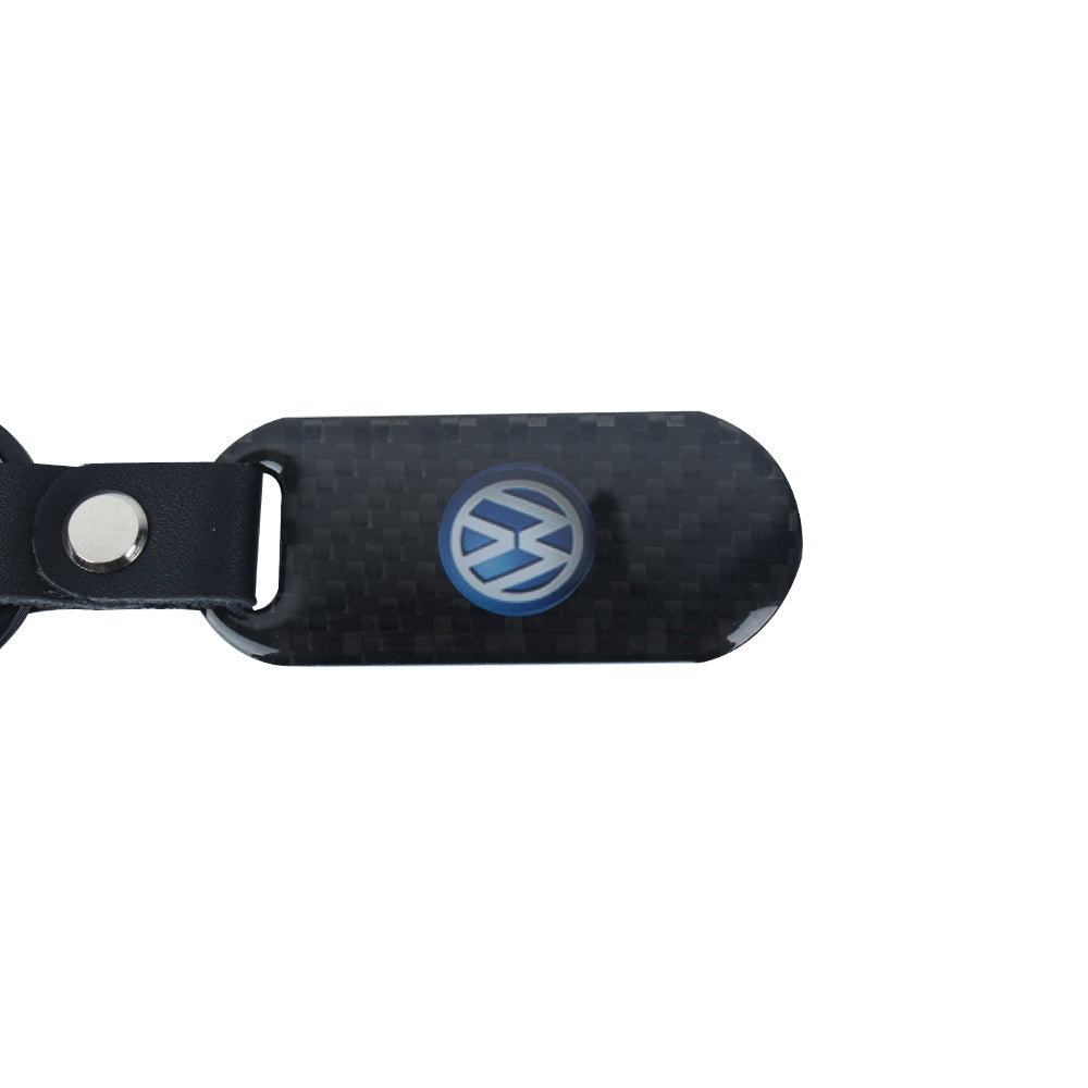 Brand New Universal 100% Real Carbon Fiber Keychain Key Ring For Volkswagen