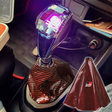 Load image into Gallery viewer, Brand New Universal GR SPORT Carbon Fiber Red Leather PVC Style Black Stitch Leather Gear Manual Shifter Shift Knob Boot