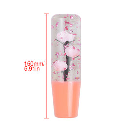 Brand New Universal 150mm Sakura Pink Glitter Rose Flowers Manual Car Gear Stick Shift Knob M8 M10 M12