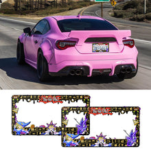 Load image into Gallery viewer, Brand New Universal 2PCS Anime Yu-Gi-Oh ABS Plastic Black License Plate Frame