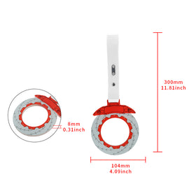 Brand New Brake Rotors Red TSURIKAWA Ring Subway Train Bus Handle White Strap Charm Drift