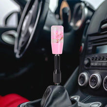 Load image into Gallery viewer, Brand New JDM Glitter Pink Rose Flowers Manuel Gear Stick Shift Knob M8 M10 M12 &amp; Black Shifter Extender Extension