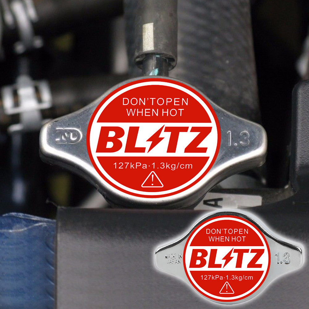 Brand New JDM 1.3bar 9mm Blitz Racing Chrome Racing Cap High Pressure Radiator Cap For Universal