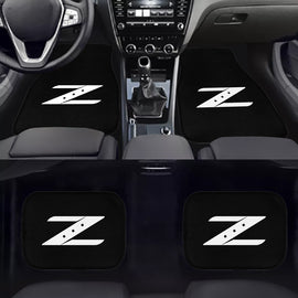 Brand New Universal 4PCS NISSAN Z Racing Black Fabric Car Floor Mats Interior Carpets Floormat