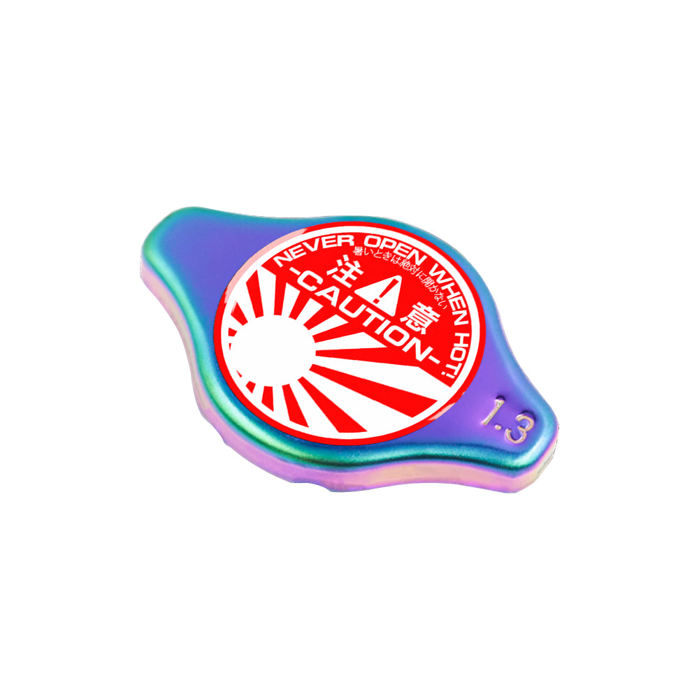 Brand New JDM 1.3bar 9mm JDM Raising Sun Neo Chrome Racing Cap High Pressure Radiator Cap For Universal