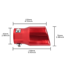 Load image into Gallery viewer, Brand New Universal Red Single Round Shape Car Exhaust Muffler Tip Straight Pipe 63mm 2.5‘’ Inlet