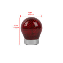 Load image into Gallery viewer, Brand New Universal Real Carbon Fiber Red Round Ball Manual Car Racing Gear Shift Knob Shifter M12 M10 M8