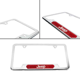 Brand New Universal 1PCS JEEP Chrome Metal License Plate Frame