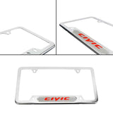 Brand New Universal 1PCS HONDA CIVIC Chrome Metal License Plate Frame