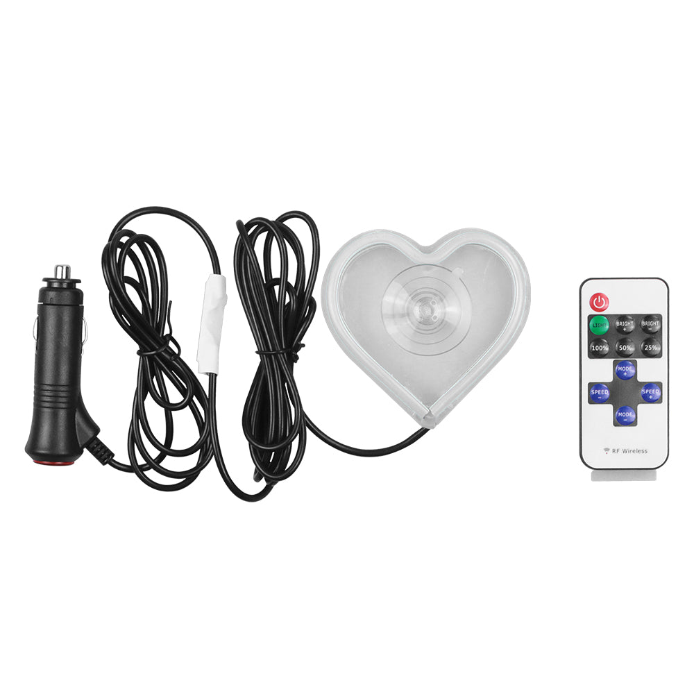 BRAND NEW UNIVERSAL LOVE HEART WHITE LED Neon Flash Light Car Window Glow Electric Remote Control Lamp