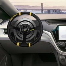 Load image into Gallery viewer, Brand New 350mm 14" Deep Dish Racing Mugen Black Steering Wheel PVC Leather Black Spoke