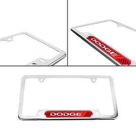 Brand New Universal 1PCS Dodge Chrome Metal License Plate Frame