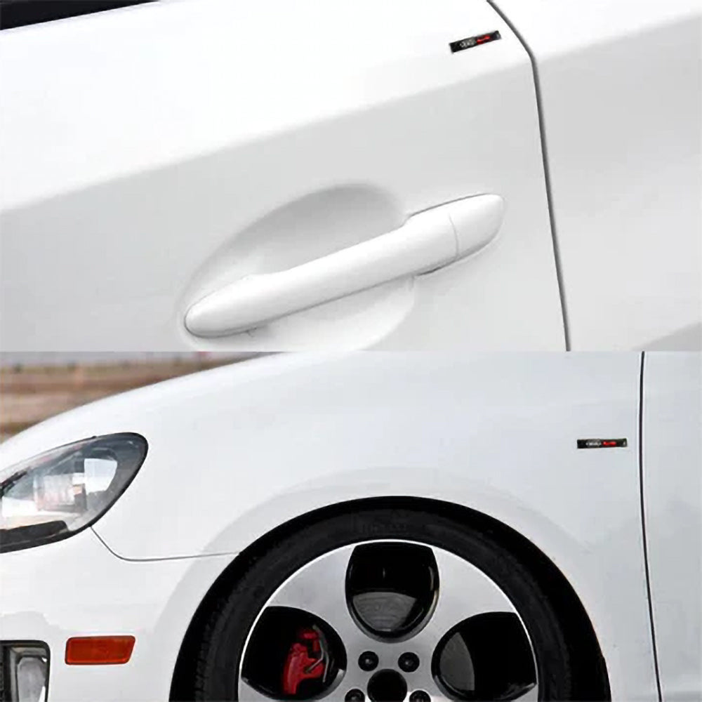 BRAND NEW 2PCS AUDI BLACK LUXURY AUTO CAR BODY FENDER METAL EMBLEM BADGE STICKER DECAL