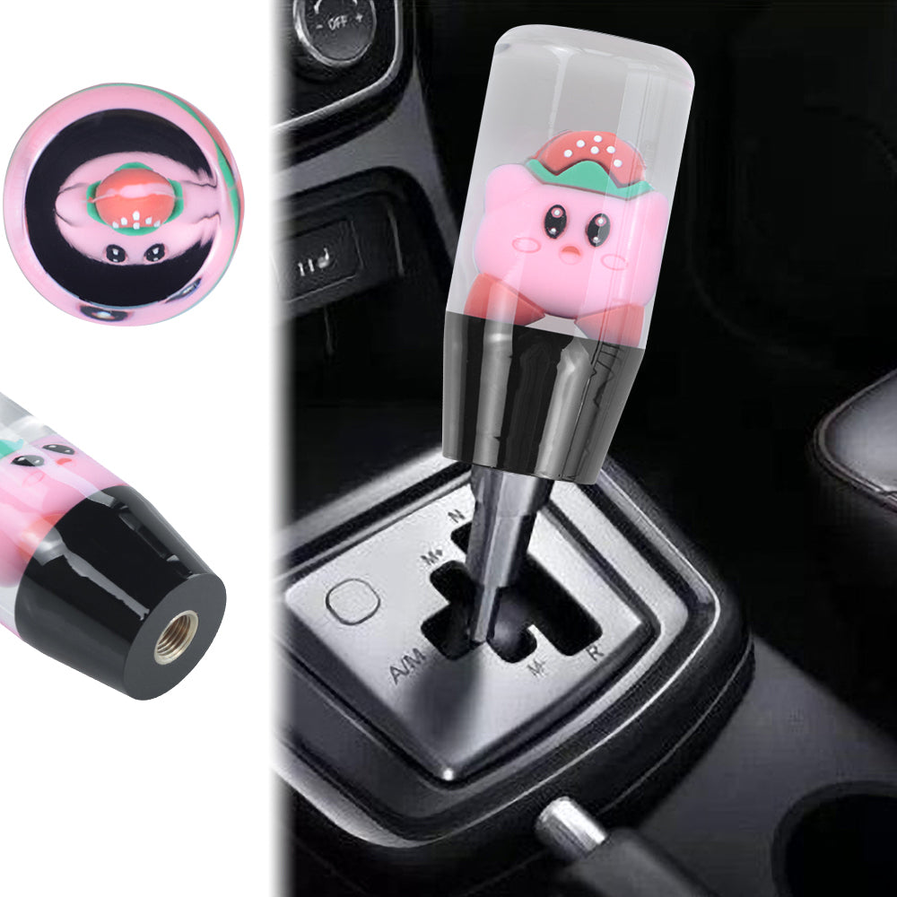 Brand New 1PCS Universal 10CM JDM Clear Kirby Manual Car Black Base Racing Stick Shift Knob M8 M10 M12